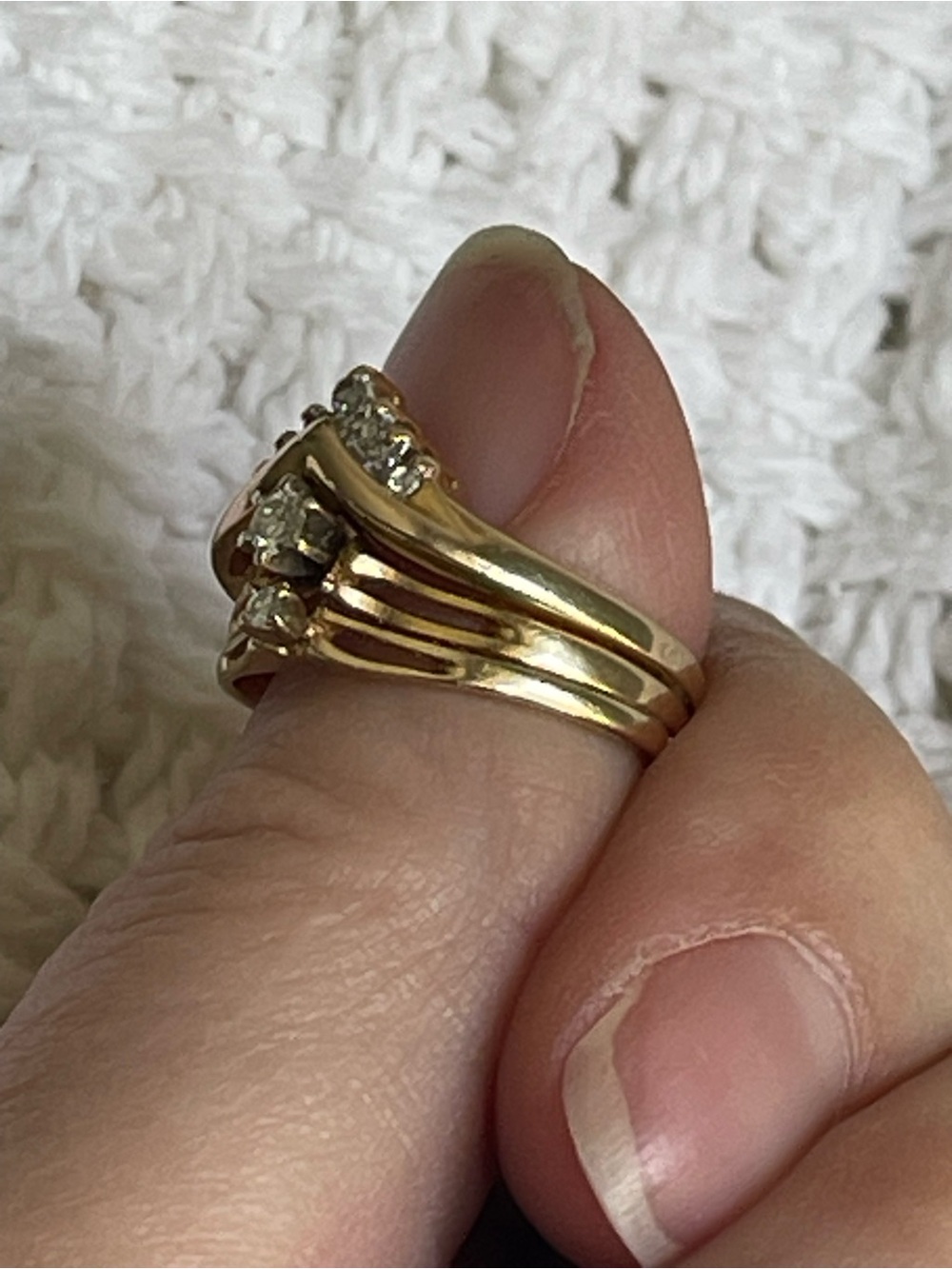 14k Multi-Band Wedding Set - approx size 5 - Picture 5 of 10